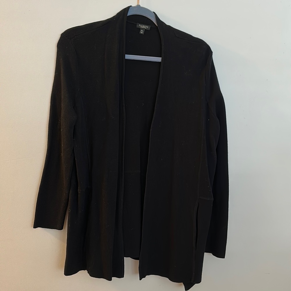 Talbots Black Open Front Cardigan - image 1